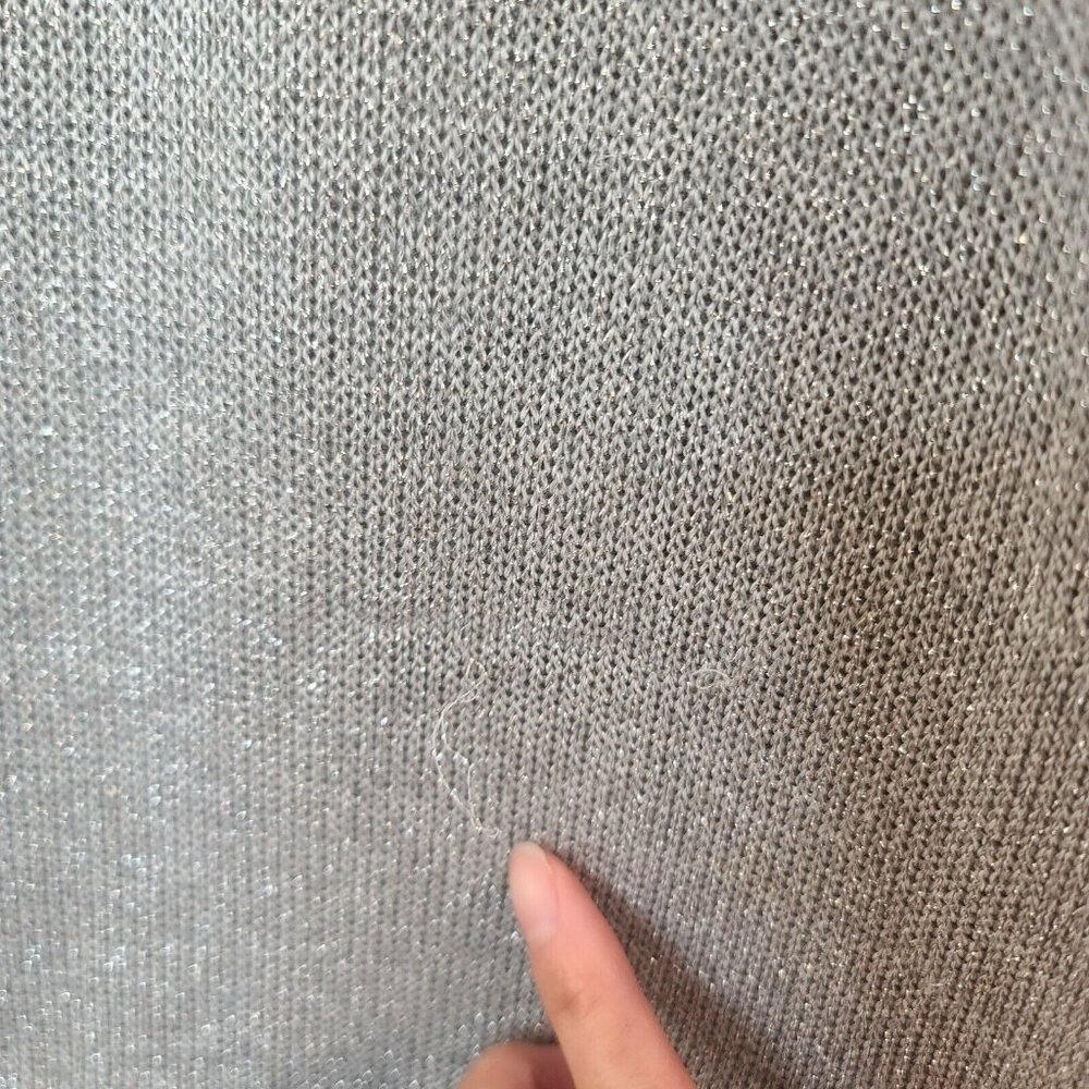 Divided H&M Sweater Womens Medium Gray Metallic Slouchy Sleeve Hooded Casual - Picture 6 of 12